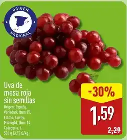 ALDI Origen - uva de mesa roja sin semillas oferta