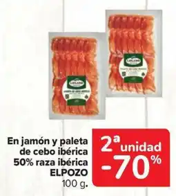 Carrefour Market ELPOZO En jamón y paleta de cebo ibérica 50% raza ibérica oferta