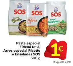 Carrefour Market SOS Pasta especial Fideua Nº 3, Arroz especial Risotto o Ensaladas oferta
