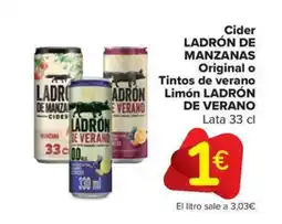 Carrefour Market Cider ladrón de manzanas original o tintos de verano limón ladrón e verano oferta