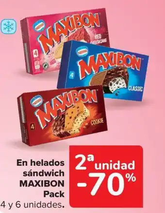 Carrefour Market MAXIBON En helados sándwich oferta