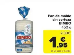 Carrefour Market BIMBO Pan de molde sin corteza oferta
