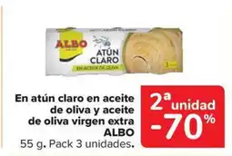 Carrefour Market ALBO En atún claro en aceite de oliva y aceite de oliva virgen extra oferta