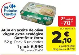 Carrefour Market Atún en aceite de oliva virgen extra ecológico Carrefour Extra oferta