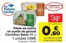 Carrefour Market Filete de melva en aceite de girasol Carrefour Extra oferta