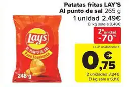 Carrefour Market LAY'S Patatas fritas Al punto de sal oferta