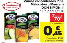 Carrefour Market DON SIMON Zumos concentrados Piña, Melocotón o Manzana oferta