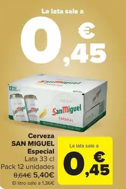 Carrefour Market SAN MIGUEL Cerveza Especial oferta