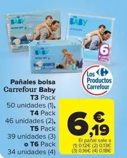 Carrefour Market Pañales bolsa Carrefour Baby oferta