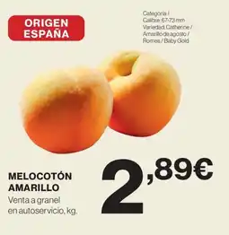 Hipercor Melocotón amarillo oferta