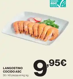 Hipercor Langostino cocido asc oferta