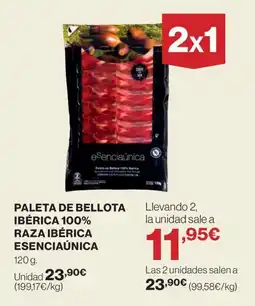 Hipercor Paleta de bellota ibérica 100% raza ibérica esenciaúnica oferta