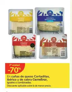 Carrefour Express En cuñas de queso Cortaditas, ibérico y de cabra Carrefour, oferta