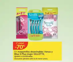 Carrefour Express GILLETTE En maquinillas desechables Venus y Blue II Plus mujer oferta