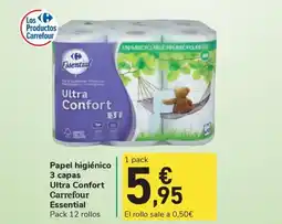 Carrefour Express Papel higiénico 3 capas Ultra Confort Carrefour Essential oferta