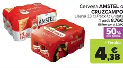 Carrefour AMSTEL O CRUZCAMPO Cervesa oferta