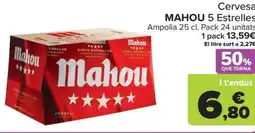 Carrefour MAHOU Cervesa 5 Estrelles oferta