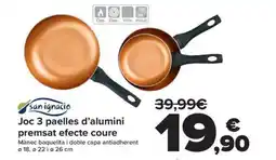 Carrefour Joc 3 paelles d'alumini premsat efecte coure oferta