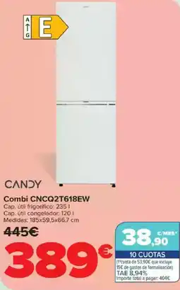 Carrefour CANDY Combi CNCQ2T618EW oferta