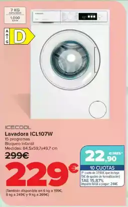 Carrefour ICECOOL Lavadora ICL107W oferta