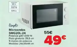 Carrefour SIMPLY Microondas SMG20L-24 oferta
