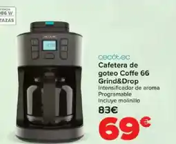 Carrefour CECOTEC Cafetera de goteo Coffe 66 Grind&Drop oferta