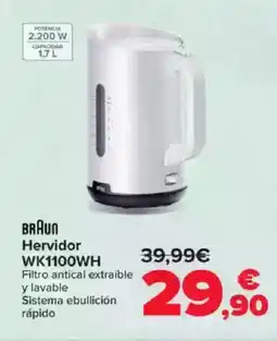 Carrefour BRAUN Hervidor WK1100WH oferta