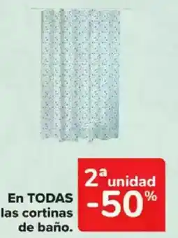 Carrefour En todas las cortinas de baño. oferta