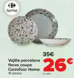 Carrefour Vajilla porcelana flores coupe Carrefour Home oferta