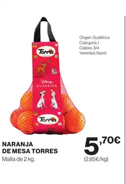 Supercor TORRES Naranja de mesa oferta