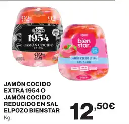 Supercor ELPOZO BIENSTAR Jamón cocido extra 1954 0 jamón cocido reducido en sal oferta