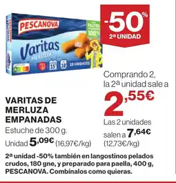 Supercor PESCANOVA Varitas de merluza empanadas oferta
