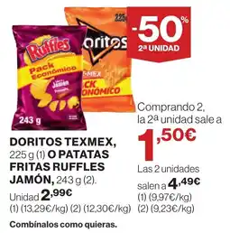Supercor Doritos texmex o patatas fritas ruffles jamón oferta