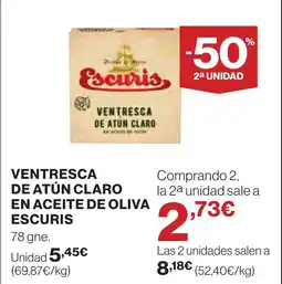 Supercor ESCURIS Ventresca de atún claro en aceite de oliva oferta