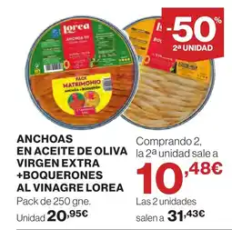 Supercor LOREA Anchoas en aceite de oliva virgen extra +boquerones al vinagre oferta
