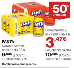 Supercor FANTA Naranja o limón oferta