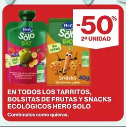 Supercor HERO En todos los tarritos, bolsitas de frutas y snacks ecológicos solo oferta