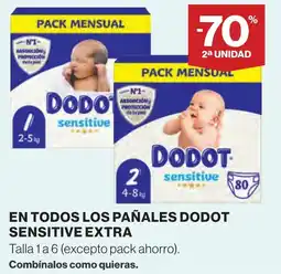 Supercor DODOT En todos los pañales sensitive extra oferta