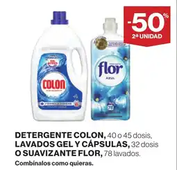 Supercor Detergente colon, 40 o 45 dosis, lavados gel y cápsulas, 32 dosis o suavizante flor oferta