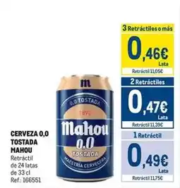 Makro Mahou - cerveza 0,0 tostada oferta