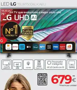 Tien 21 LG Led 75ur75006lk.aeu oferta
