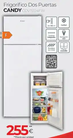 Tien 21 CANDY Frigorifico dos puertas cdvis514fw oferta