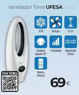 Tien 21 UFESA Ventilador torre kioto oferta