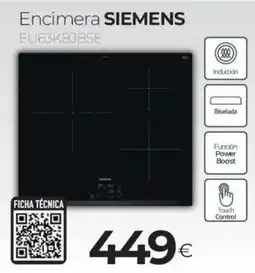 Tien 21 SIEMENS Encimera EU63KBJB5E oferta