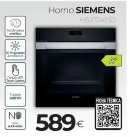 Tien 21 SIEMENS Horno HB372AES3 oferta