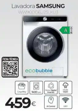 Tien 21 SAMSUNG Lavadora WW90DG6U25LKU3 oferta