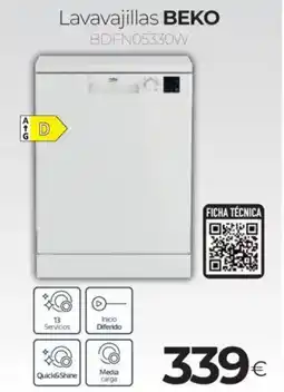 Tien 21 BEKO Lavavajillas BDFN05330W oferta