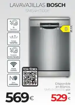 Tien 21 BOSCH Lavavajillas sms4htio0e oferta