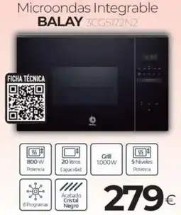 Tien 21 BALAY Microondas Integrable 3CG5172N2 oferta