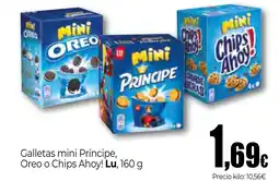 Unide Supermercados Galletas mini Príncipe, Oreo o Chips Ahoy! Lu oferta
